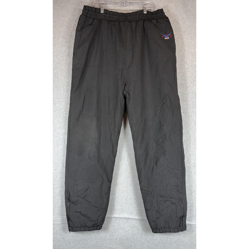 Vintage Voit Pants Mens XL Black Nylon Lined Windbreaker Joggers Korea 90s